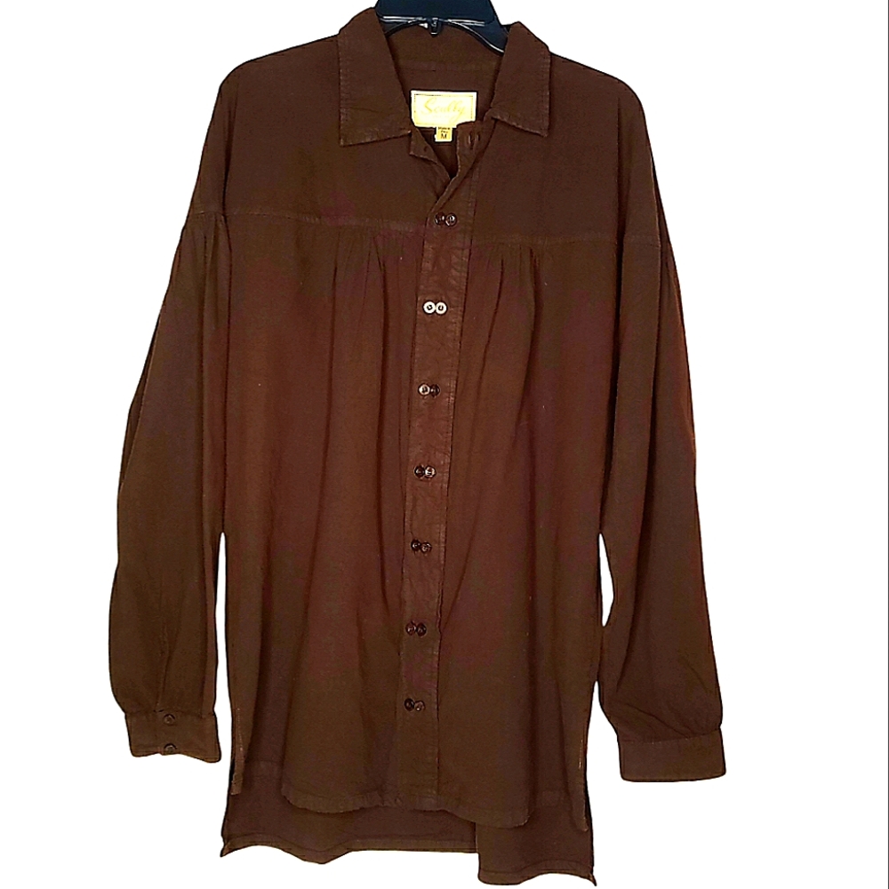 Scully Western Rangewear Double Placket Buttondown Gathered Yokes Gorp Outdoor M - Picture 2 of 13